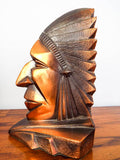 Art Deco Style Indian Chief Geometric Bookends