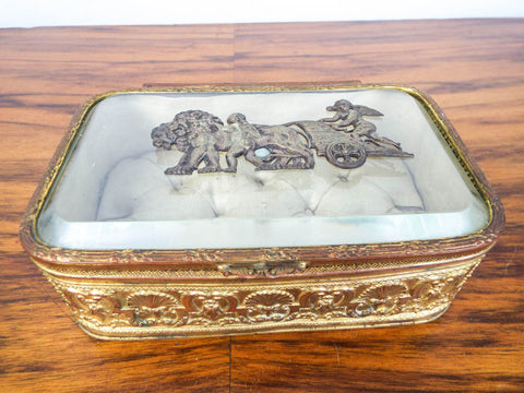 Louis XVI Gold Gilt Ormolu Beveled Glass Casket