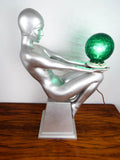 Art Deco Style Silver Nude Female Table Lamp