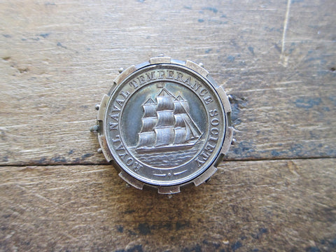 Antique Royal Navy Society Pinback Medal - Yesteryear Essentials
 - 1