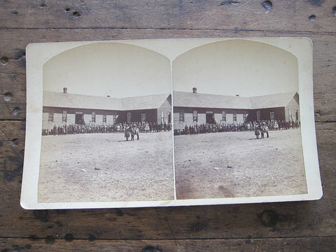 Stereoscope Card by Charles Emery 1880's ,Public School Silver Cliff Colorado - Yesteryear Essentials
 - 1