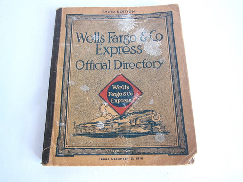 1916 Official Employee Directory for Wells Fargo - Yesteryear Essentials
 - 1