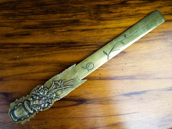 Japanese Shakudo Meiji Era Letter Opener Page Turner