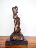 Bronze Sculpture of Indian & Lion ~ Edwin Willard Deming (1860-1942)