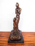 Bronze Sculpture of Indian & Lion ~ Edwin Willard Deming (1860-1942)
