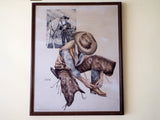 RL Vintage Signed Western Cowboy Watercolor Painting by M Martin - Yesteryear Essentials
 - 9