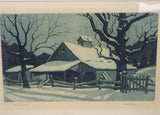 Vintage Signed Aquatint Etching by Kenneth J Reeve called Snow Patterns