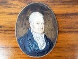 Antique Miniature Portrait Oil Painting of Male