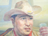 Signed Western Cowboy Oil on Canvas Painting ~ F Van Aken