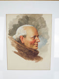 1903 Signed Watercolor Portrait Painting ~ Paul E Harney
