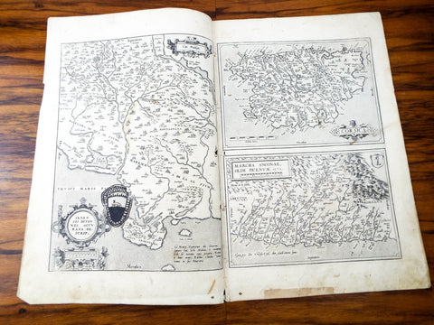 Antique 16th C Map Of Marca Ancona Corsica by Abraham Ortelius