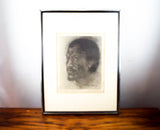 Vintage Signed Art Print  of Paul Robeson ~ By Edward Biberman