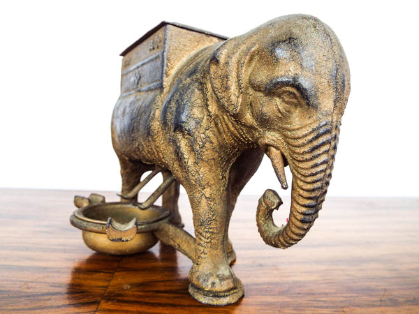 cigarette elephant Vintage Cast Iron Elephant Figural Cigarette Roller 1920s Tobacciana  Dispenser