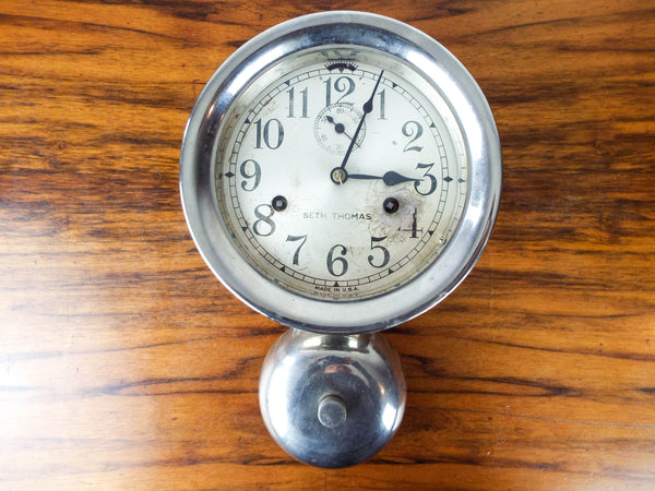 WW2 U S Navy Seth Thomas Nautical Alarm Clock Ships Maritime Bell
