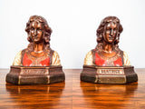 Vintage 1920 Bronze Clad Bookends of Dante Beatrice Bookends by Armor Bronze Co