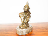 Original Iroquois Chief Bronze Sculpture Bust Signed James Regimbal Statue 1975