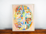 Original Abstract Art Collage Oil On Canvas Painting Signed M Guggenheim J Meyer