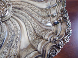 Antique 19th C North Wind Dish Platter 14" Highly Ornate Continental Silverplate