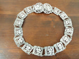 Antique English Sterling Ladies Art Nouveau Belt 1903 Diana Huntress 27"Necklace