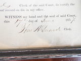 Antique Pre Civil War American Citizenship Paper Irish Immigrant California 1857