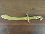 Antique Gold Gilt Brass Scimitar Letter Opener 1899 Prince Of Wales Stakes Union