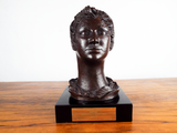 Vtg Original Russian Bronze Sculpture Young Woman Nicolai Kuvshinoff Signed Art
