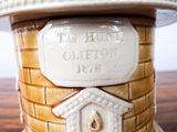 Antique English Figurative Glazed Tobacco Jar TG Hunt Clifton 1878 Round House