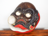 Antique 19thC Daruma Hossu Mingei Japanese Folk Art Zen Buddhist Dharma Wall Art