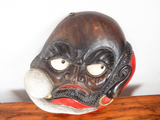 Antique 19thC Daruma Hossu Mingei Japanese Folk Art Zen Buddhist Dharma Wall Art