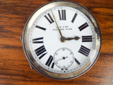 Antique English Sterling Silver Open Face Pocket Watch Victorian J B Law Railway