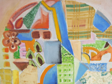 Original Abstract Art Collage Oil On Canvas Painting Signed M Guggenheim J Meyer