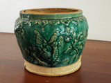 Antique 6" Chinese Green Glazed Ginger Jar Ceramic Storage Vase Dragon Decor