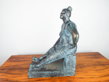Vintage Mexican Bronze Art Sculpture Carlos Aguirre 4/8 Signed Art Rural Woman