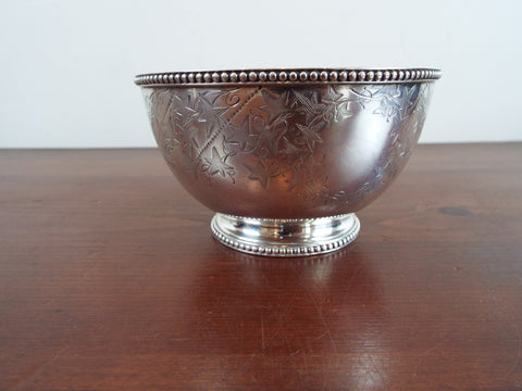 Antique 1866 Victorian English Sterling Silver Trophy Bowl Hunt & Roskill 6.8oz