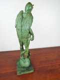 Vintage Verdigris Bronze Sculpture St George & The Dragon Signed J A Finelli 78