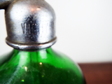 Antique Ribbed Green Glass Seltzer Bottle Schiff Beverage Co Morristown, NJ 26oz