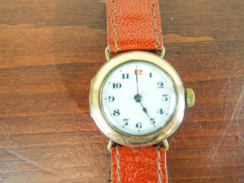 Antique 1914 9ct Solid Gold W & D Rolex Swiss WristWatch English Import Hallmark