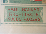 Antique Paul Hankar Color Lithograph Belgian Architect 1894 Crespin Art Nouveau