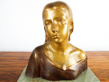 19thC French Art Nouveau Bronze Sculpture Jean Escoula Signed Art 1898