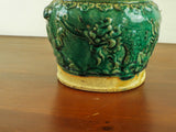 Antique 6" Chinese Green Glazed Ginger Jar Ceramic Storage Vase Dragon Decor