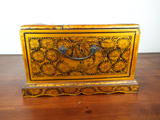 1920s 30s Asian Lacquer Jewelry Box Folding Mirror Chinese Travel Dressing Box