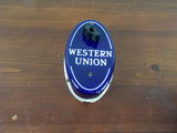 Antique Western Union Tel Co blue & White Porcelain Call Box 6 B 1910s Equipment