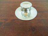 Antique English Sterling Silver Capstan Inkwell Edwardian 1906 Desk Accessory