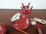 Antique Western Electric 102 B1 Oval Rotary Telephone Factory Red Made In USA