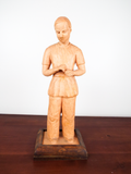 Vintage 1940s Art Sculpture European Terracotta Masked Medic Signed E Kloister