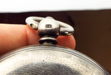 Antique English Sterling Silver Open Face Pocket Watch Victorian J B Law Railway