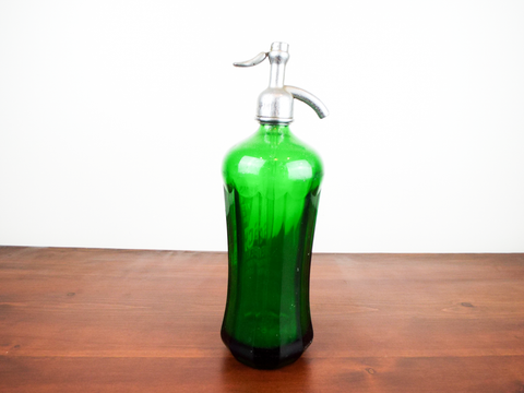Antique Ribbed Green Glass Seltzer Bottle Schiff Beverage Co Morristown, NJ 26oz