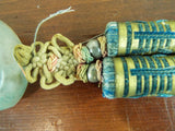 Vintage Reverse Painted Peking Glass Prayer Beads 5 Large 1.5" Unique Jewelry