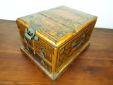 1920s 30s Asian Lacquer Jewelry Box Folding Mirror Chinese Travel Dressing Box