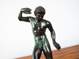 Antique 19th C 10" Bronze Art Sculpture Satyr Faun With Cymbals After Duchemin